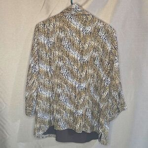 Notations, Brown, Tan, White, Top, Size: 2X